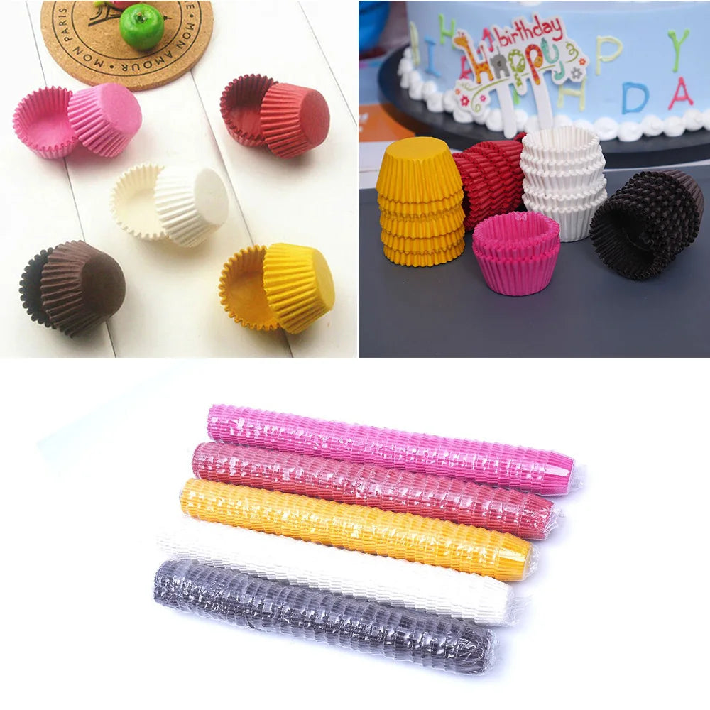 1000Pcs Mini Colorful Paper Chocalate Paper Liners Baking Muffin Cake Cupcake Cases Box Cup Party Tray Cake Mold Decorating Tool