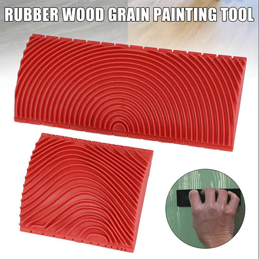 2pcs Imitation Wood Graining Pattern Wall Texture Art DIY Brush Painting Tool Rubber Wood Grain Painting Tool Home Decoration