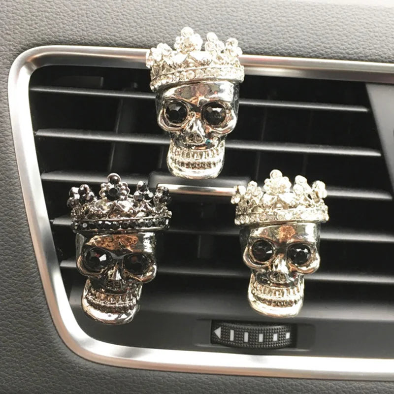 Cool Skull Car Decoration Flavoring In Car Aroma Diffuser Air Vent Perfume Clips Car Fragrances Smell Scent Car Accessories Auto