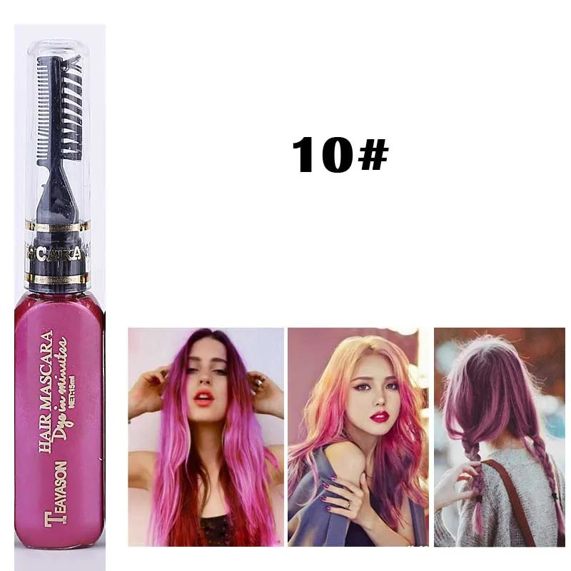 13 Colors One-off Hair Dye Temporary Non-toxic DIY Mascara Washable One-time Crayons