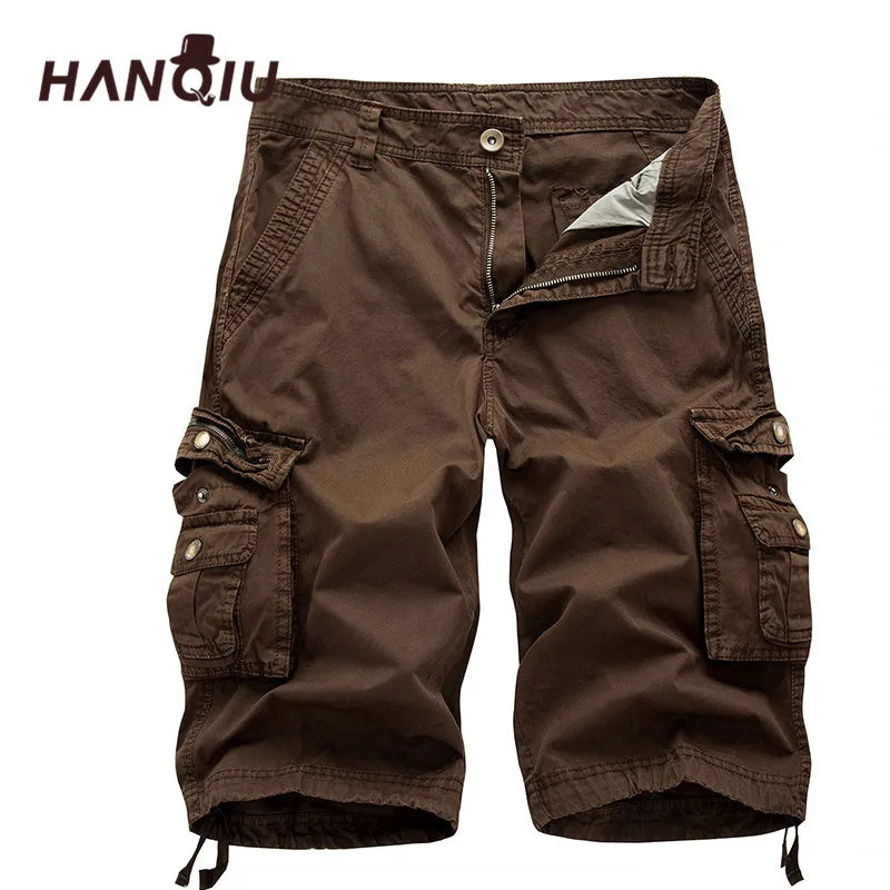 Cargo Shorts Men 2023 Summer Army Military Tactical Homme Shorts Casual Solid Multi-Pocket Male Cargo Shorts Plus Size