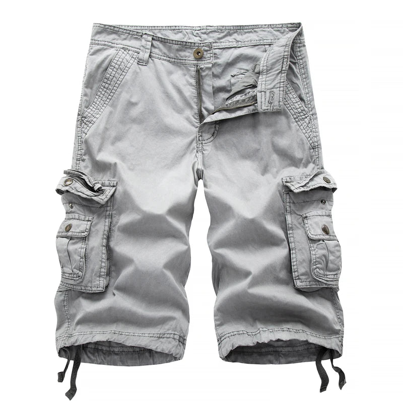 Cargo Shorts Men 2023 Summer Army Military Tactical Homme Shorts Casual Solid Multi-Pocket Male Cargo Shorts Plus Size