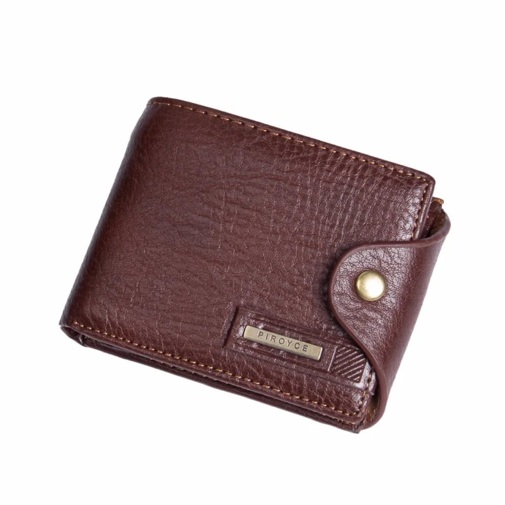 Small Wallet Men Multifunction Causal Purse with Coin Pocket Zipper PU Leather Card Holder Male Famous Brand Money Bag