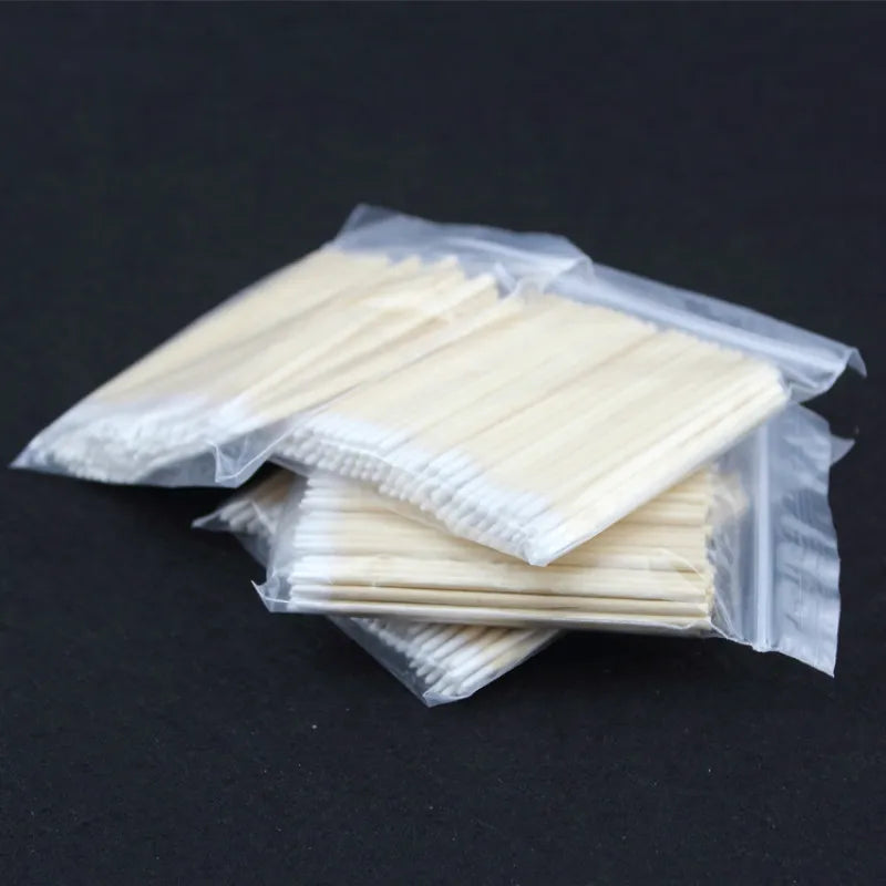 100pcs Wooden Cotton Swab Cosmetics Permanent Makeup Health Medical Ear Jewelry 7cm Clean Sticks Buds Tip