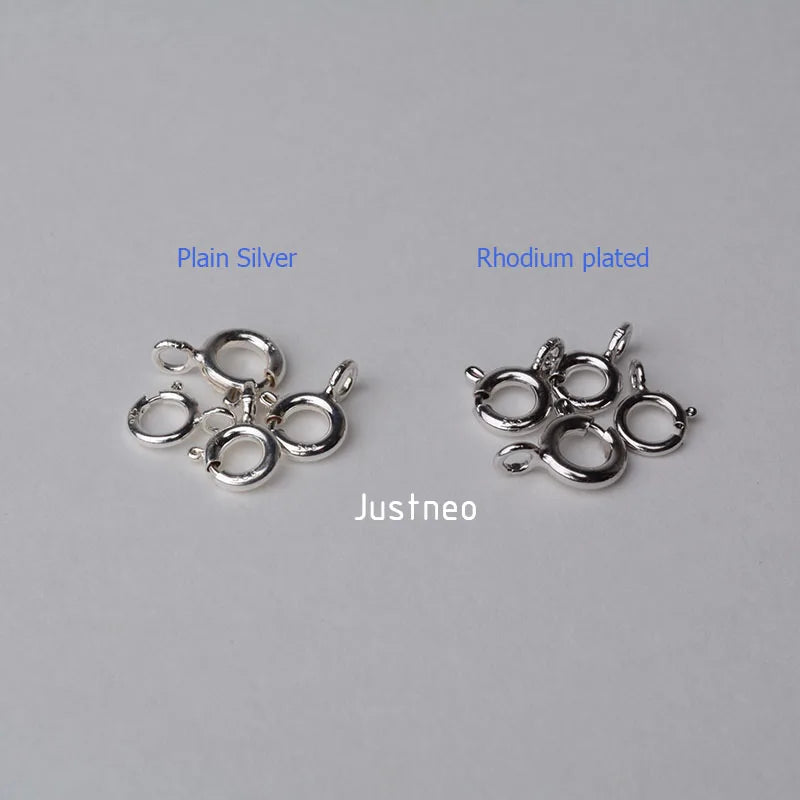 Solid 925 Sterling Silver Spring Ring Clasp with Open Jump Ring Attached 5-8mm ,1piece