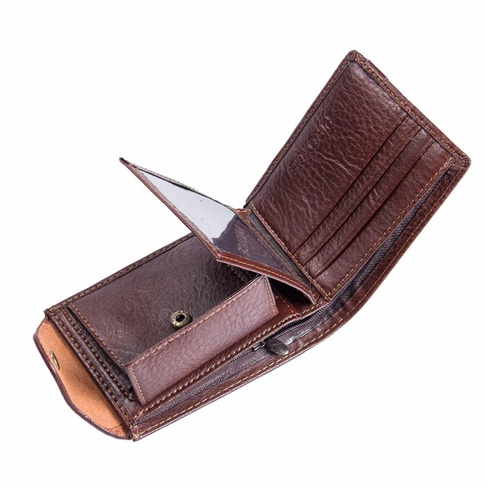 Small Wallet Men Multifunction Causal Purse with Coin Pocket Zipper PU Leather Card Holder Male Famous Brand Money Bag