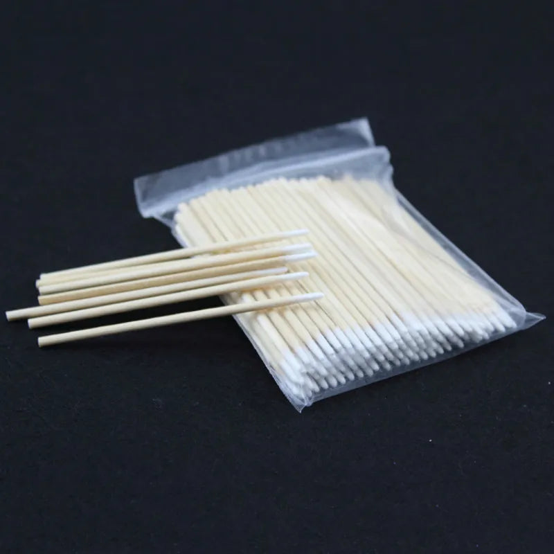 100pcs Wooden Cotton Swab Cosmetics Permanent Makeup Health Medical Ear Jewelry 7cm Clean Sticks Buds Tip