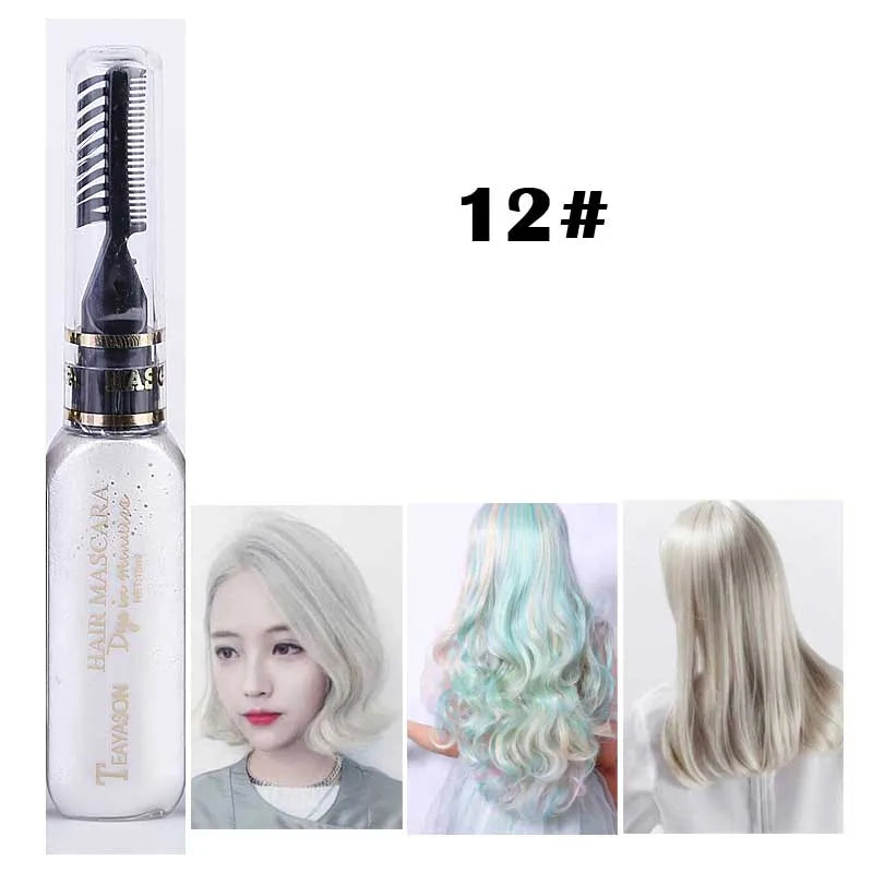 13 Colors One-off Hair Dye Temporary Non-toxic DIY Mascara Washable One-time Crayons