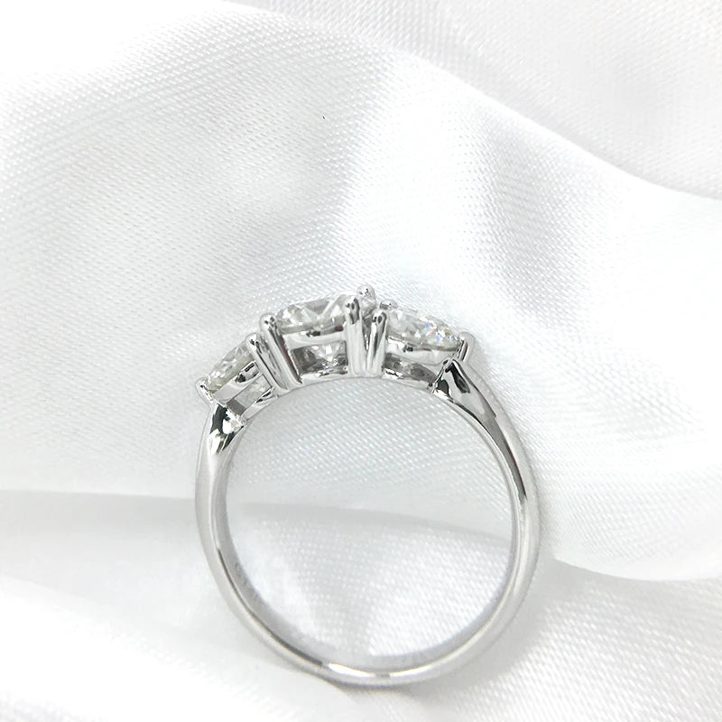 AEAW 2ctw 6.5mm Round Cut Engagement&Wedding CVD HPHT Lab Grown Diamond Ring Double Halo Ring 14K White Gold NO IGI