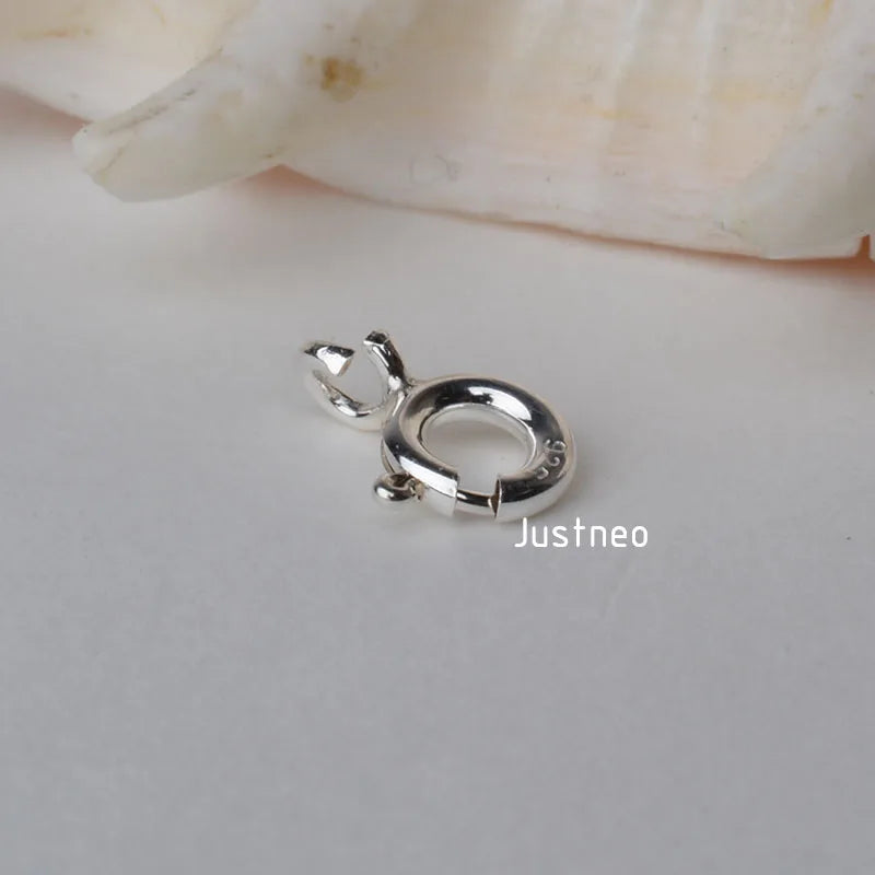 Solid 925 Sterling Silver Spring Ring Clasp with Open Jump Ring Attached 5-8mm ,1piece