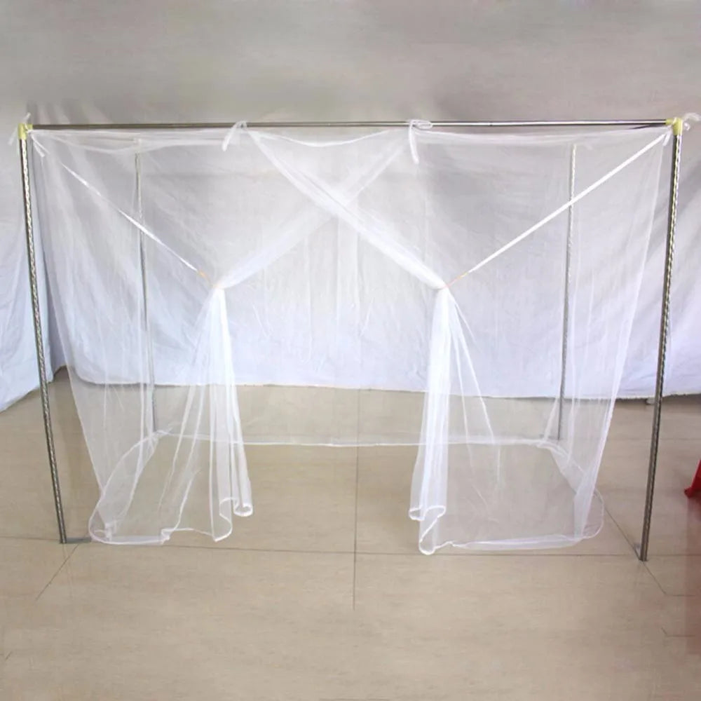 Four Corner Post Student Canopy Bed Mosquito Net Moustiquaire Canopy White Netting Queen King Twin Size