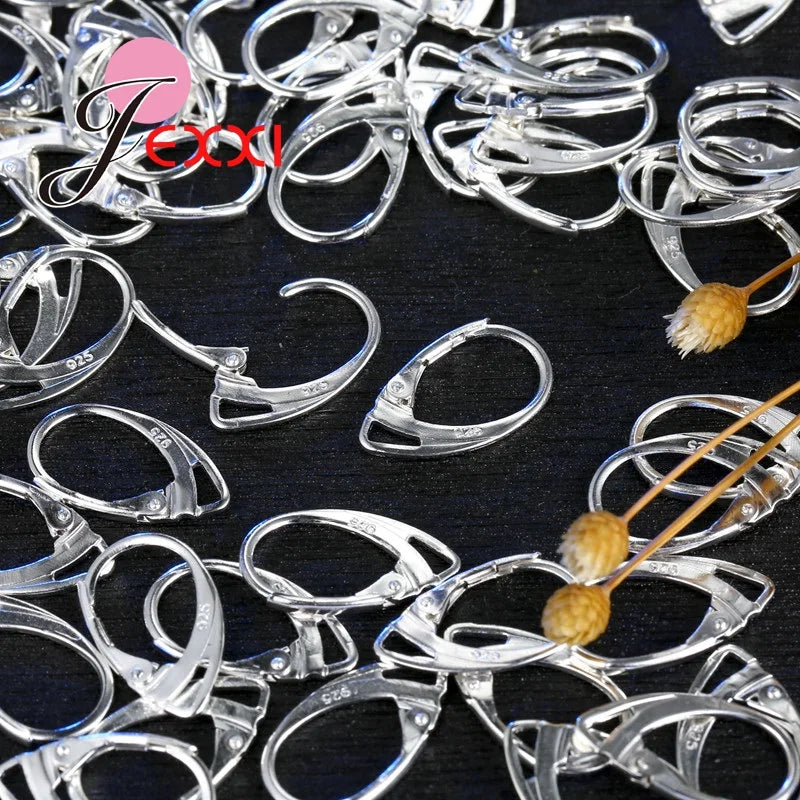 100 Pcs/ lot 925 Sterling Silver Hooks Coil Ear Wire Earrings Findings Jewelry Accessory DIY Earring Fast Shipping