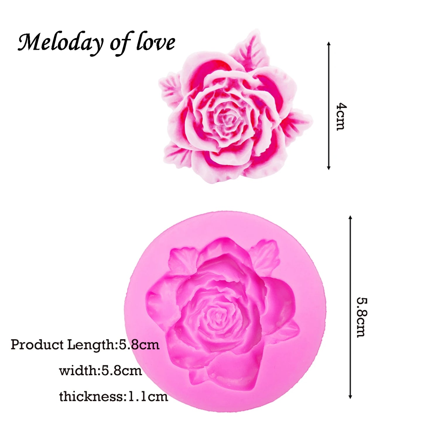 Roses Flowers chocolate wedding cake decorating tools DIY baking fondant silicone mold Clay Resin sugar Candy Sculpey T0108