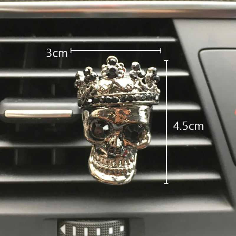 Cool Skull Car Decoration Flavoring In Car Aroma Diffuser Air Vent Perfume Clips Car Fragrances Smell Scent Car Accessories Auto