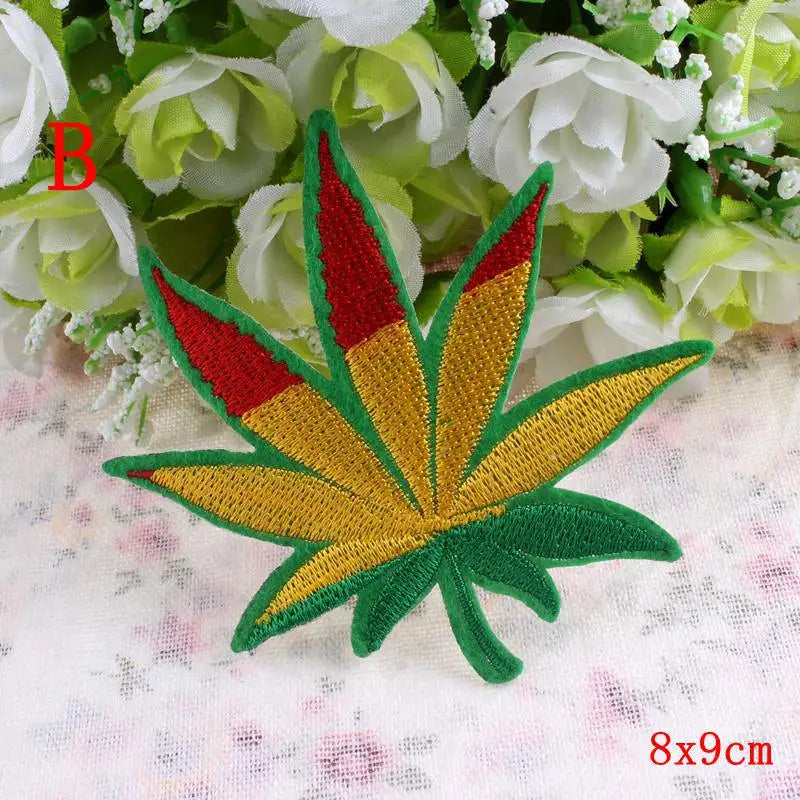 Prajna Fashion Leaf Patch 10Style Embroidery Iron On Cheap Patches For Clothing Jeans Jacket Cap Applique Badges DIY Accessories