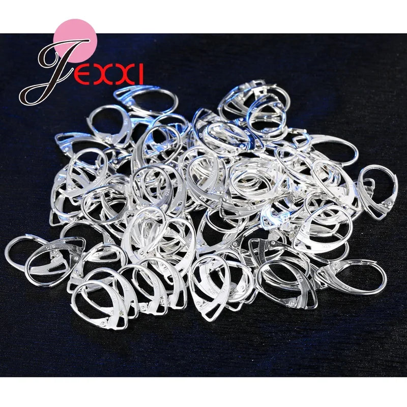 100 Pcs/ lot 925 Sterling Silver Hooks Coil Ear Wire Earrings Findings Jewelry Accessory DIY Earring Fast Shipping