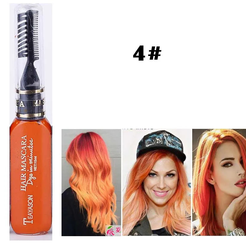 13 Colors One-off Hair Dye Temporary Non-toxic DIY Mascara Washable One-time Crayons