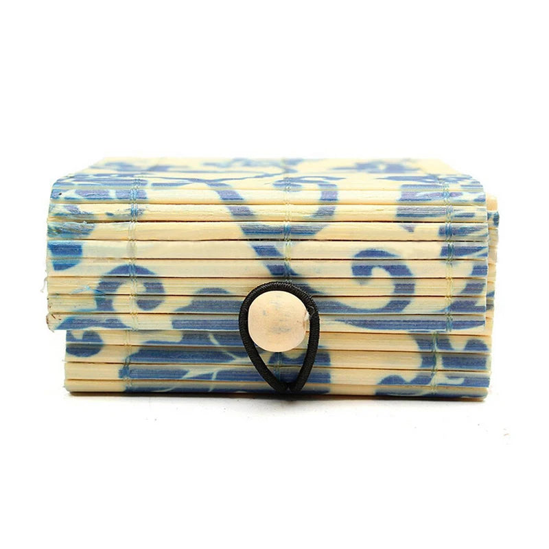 Cute Bamboo Wooden Ring Necklace Earrings Case Makeup Case Holder 5 Colors Cute Jewelry Box Storage Organizer