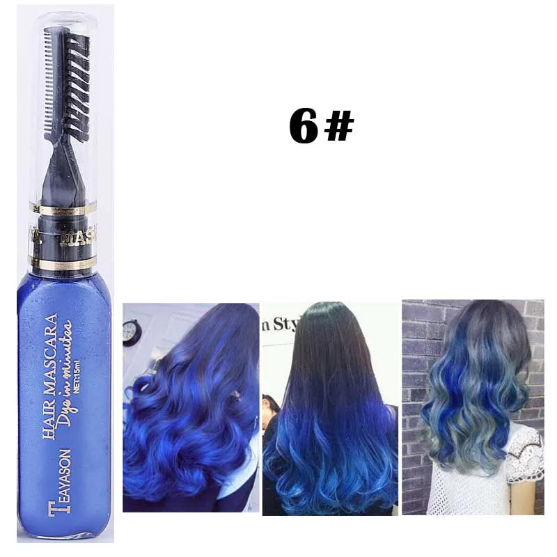 13 Colors One-off Hair Dye Temporary Non-toxic DIY Mascara Washable One-time Crayons