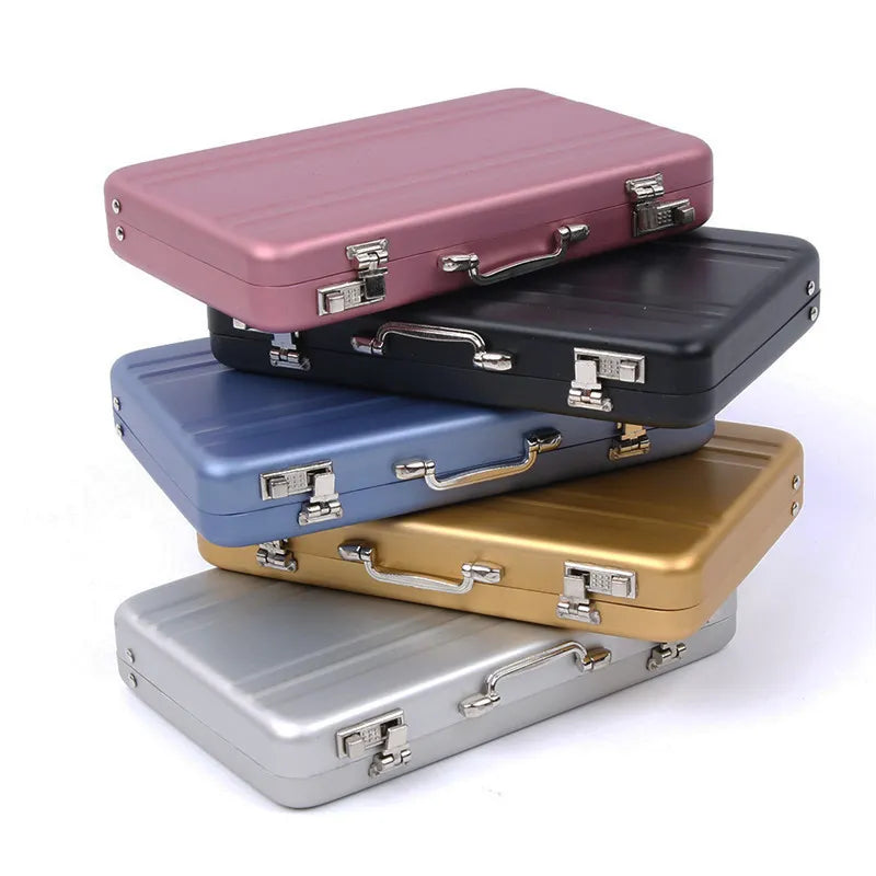 Aluminum Storage Box Business ID Credit Card Holder Mini Suitcase Bank Card Box Holder 2022 New Jewelry Case Rectangle Organizer