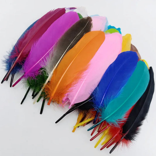 100PCS natural colored Goose Feathers 6-8 inch  feathers for decorating Christmas crafts dress jewelry fringe Accessories15-20CM