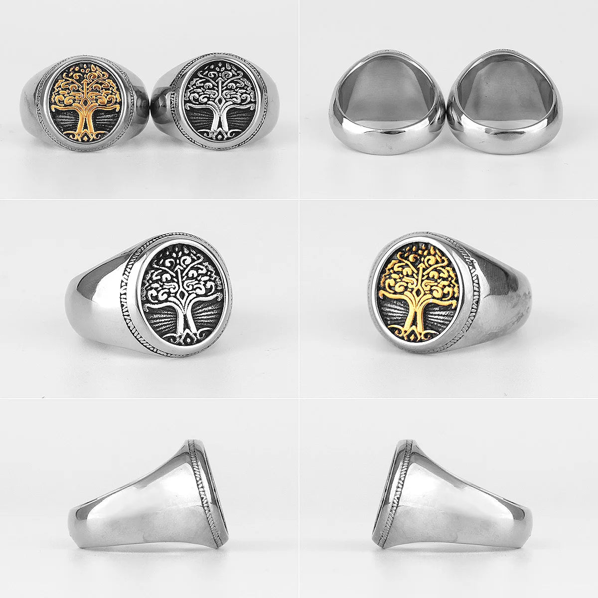 The Tree of Life In Nordic Viking Mythology Stainless Steel Mens Rings For Male Boyfriend Jewelry Creativity Gift Wholesale