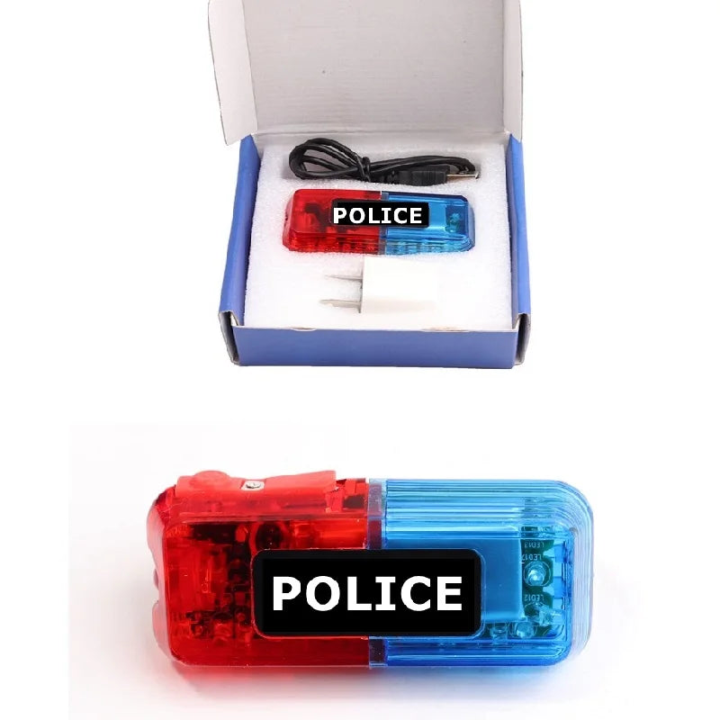 LED Red Blue Shoulder Police Light With Clip Rechargeable Strobe Flashing Warning Personal Safety Multifunction Flashlights