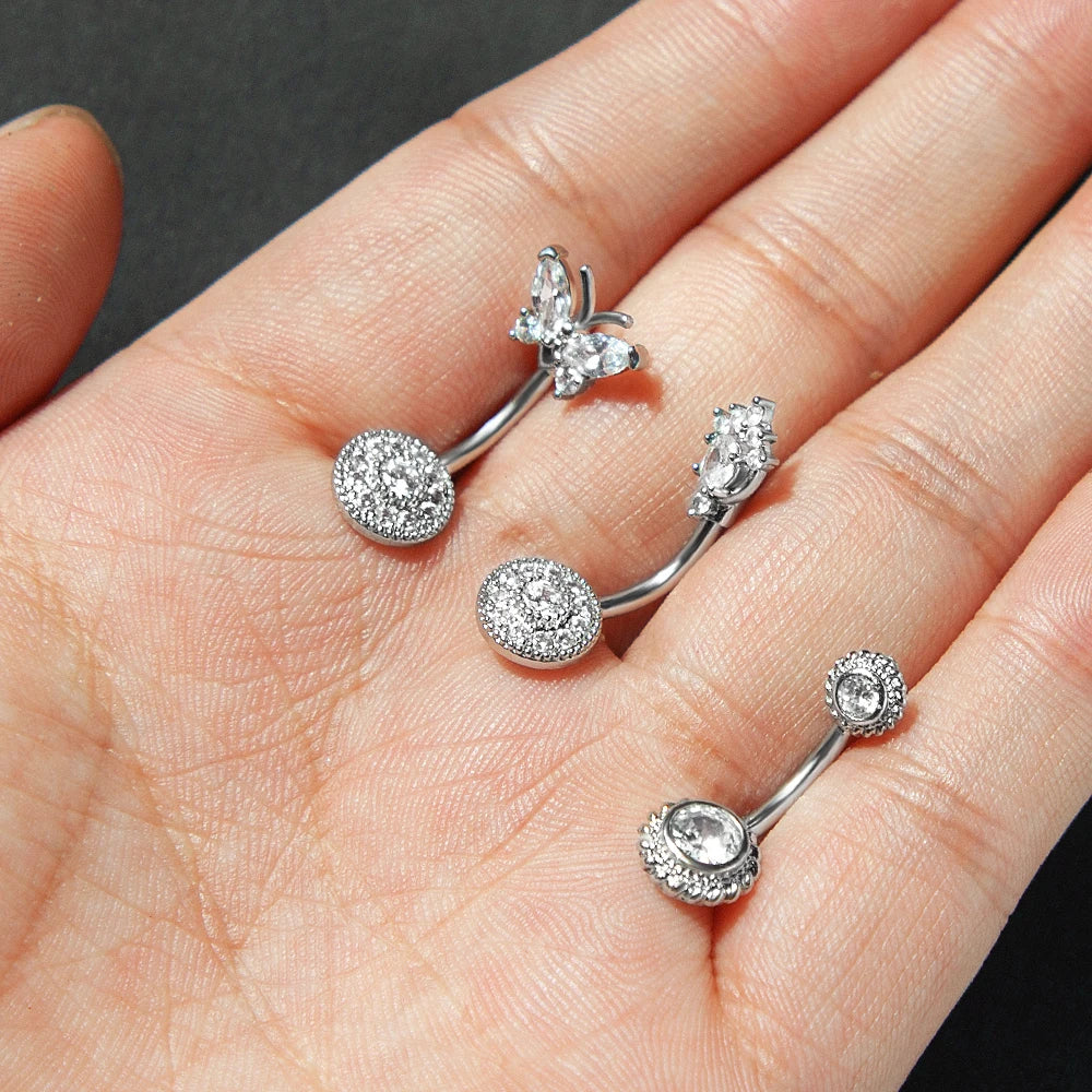 1PC New CZ Belly Button Rings Long Dangled Bar Belly Piercing Ring Shinny Crystal Piercing Belly Charming Oreja Body Jewelry