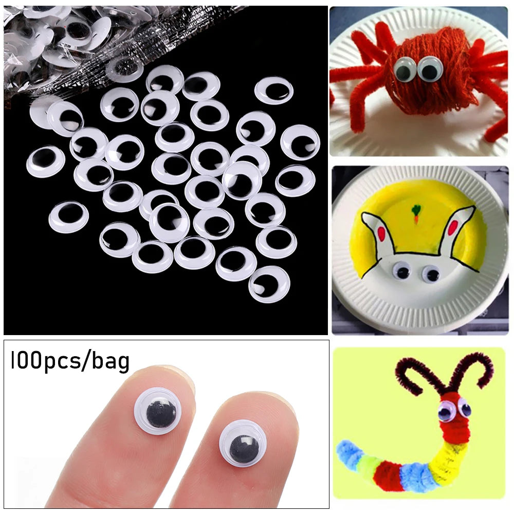 100Pcs/Set DIY Craft Not Self-adhesive Doll Eyes Creative Puppet Making Dinosaur Eyes Stuffed Toys Dinosaur Doll Accessories