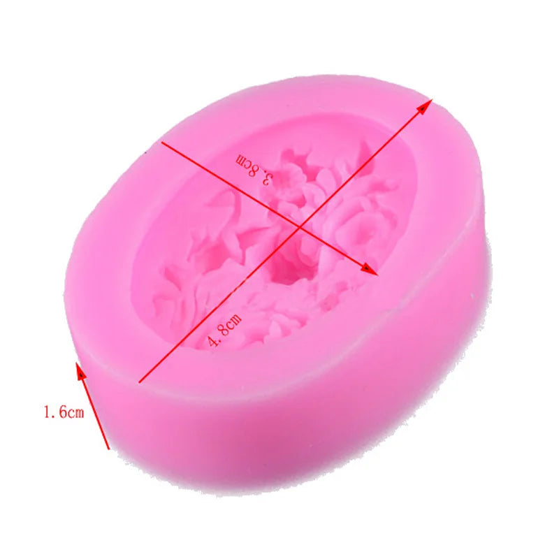 Ellipse Carved Silica Gel Soap Mold DIY Square Cake Shape Soap Mold Production Consumable 3D Manual Decoration Mold Tool