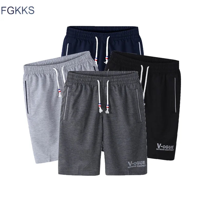 FGKKS Fashion Brand Men's Shorts 2021 Summer Man Fitness Boardshorts Bodybuilding Workout Casual Male Shorts