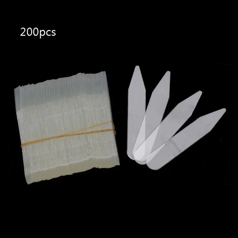 200Pcs Plastic Collar Stiffeners Stays Bones Set For Dress Shirt Men's Gifts Clear Plastic Collar Stays 55 x 10 mm