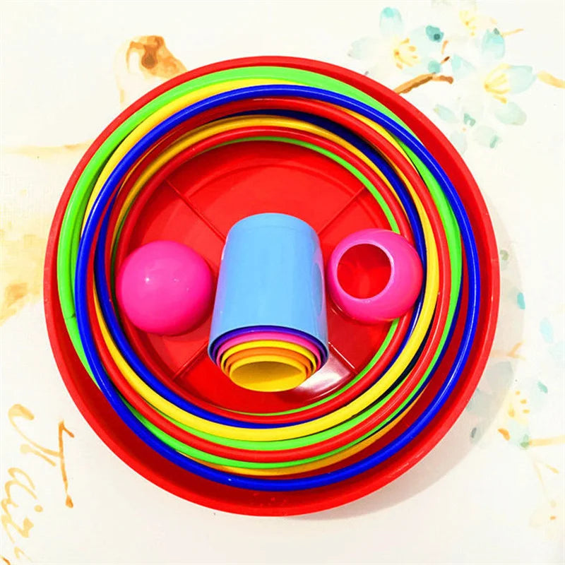 10 layers Children Throw Circle Game Ferrule Stacked Toys Fun Indoor Outdoor Parent-Child Interactive Early Education Gift