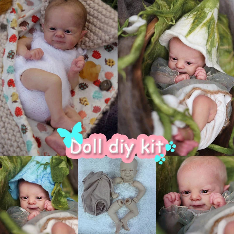 17inch Reborn Doll Kit Woodland Fairy Elf Flynn with Body and Eyes Unpainted Unassembled Doll Parts DIY Blank