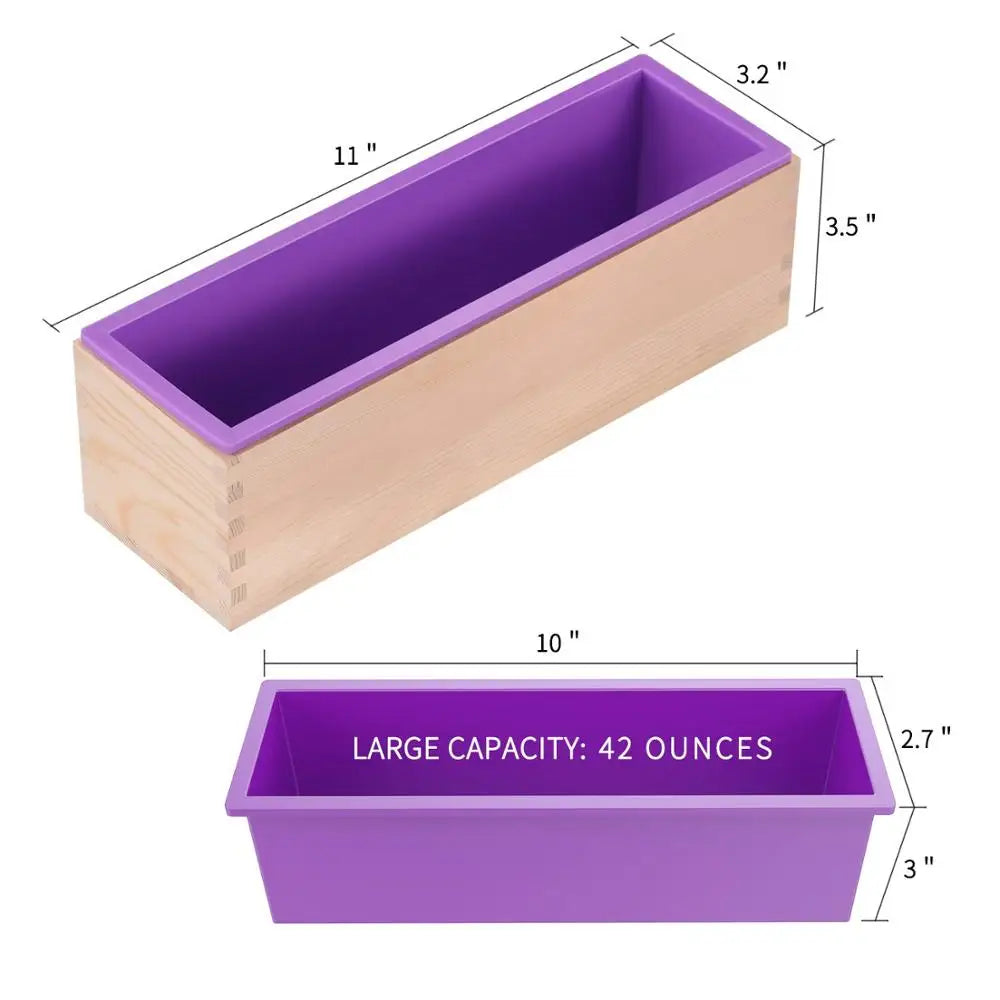 1200g Silicone Soap Mould Rectangular Toast Loaf Mold Handmade Form Soap Making Tool Supplies Wooden Box Cake Decorating Tools