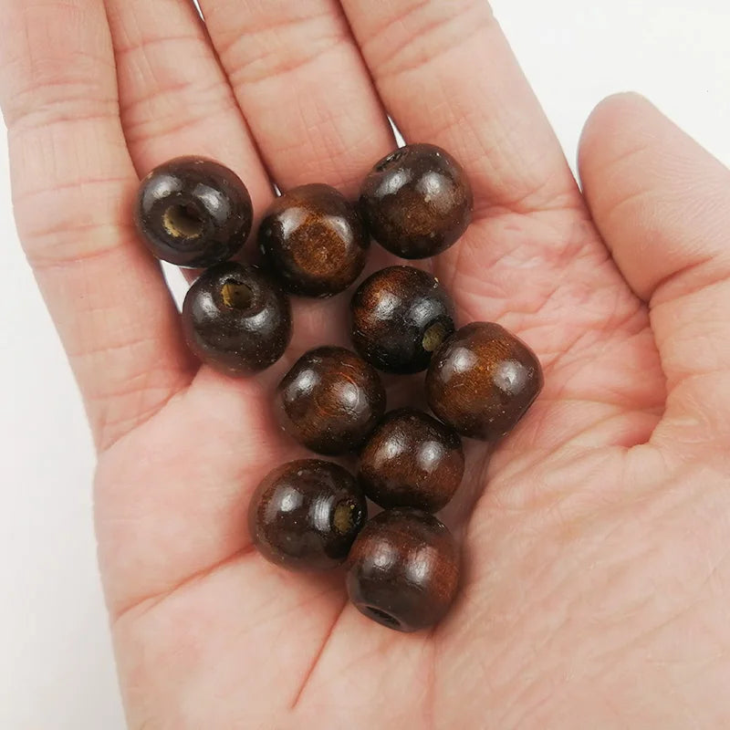 10~500pcs Brown Round Natural Wooden Beads 5/6/8/10/12MM Eco-Friendly wood Loose beads for Jewelry making bracelet craft DIY