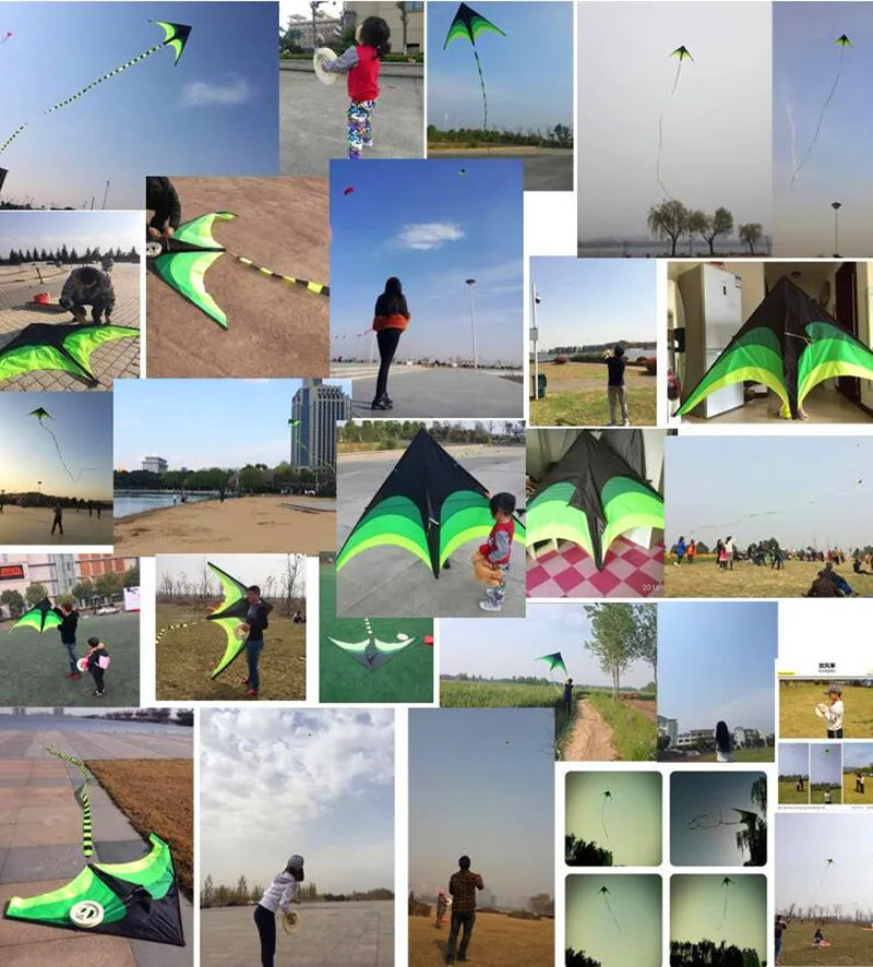 Free shipping large delta kites flying toys for children kites handle line outdoor sports kites nylon professional wind kites