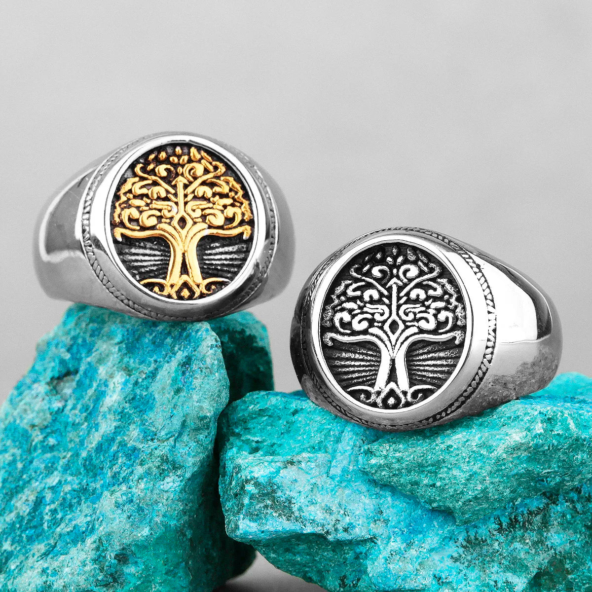 The Tree of Life In Nordic Viking Mythology Stainless Steel Mens Rings For Male Boyfriend Jewelry Creativity Gift Wholesale