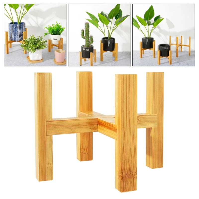 Four-legged Wood Flower Pot Holder Plant and Succulent Flower Pot Base Display Stand Home Garden Patio Decoration Shelf Furnitur