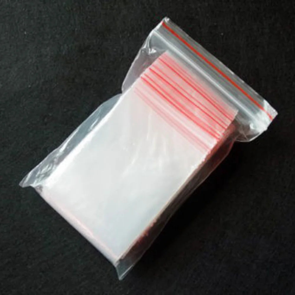 100pcs/pack Small Zip Lock Plastic Bag Reclosable Transparent Bag Shoe Bag Vacuum Bag Poly Clear Bags