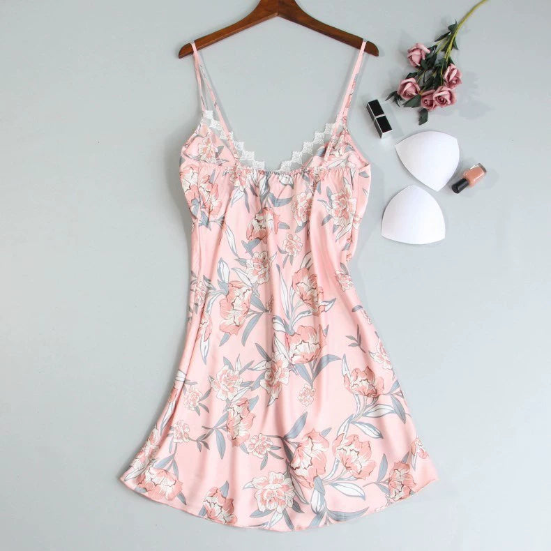 Two-piece Autumn New Sexy Lace Suspender Nightgown Women