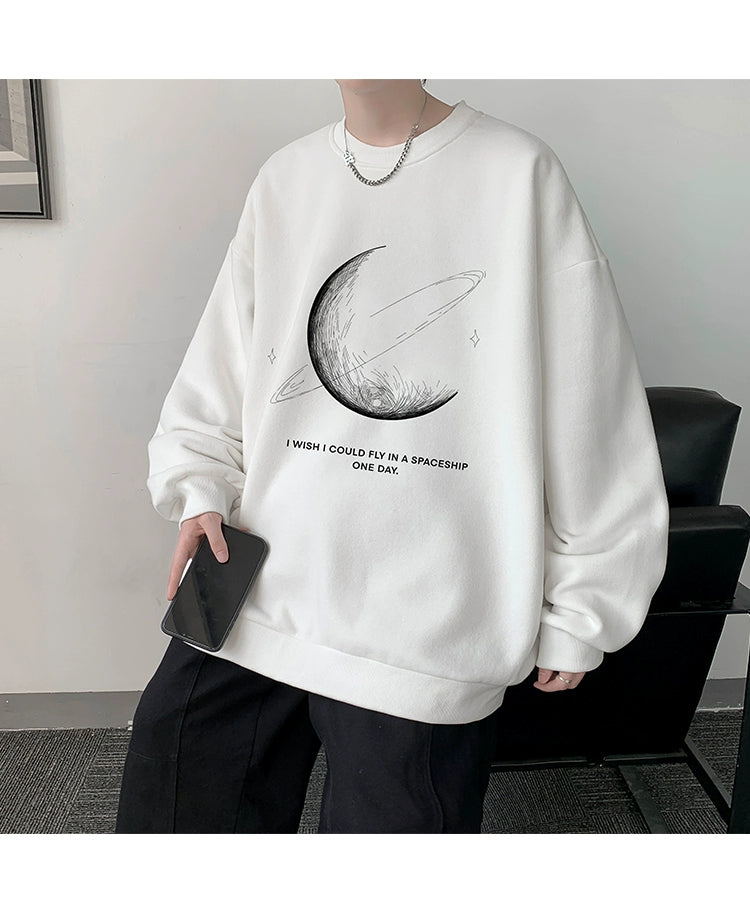 Autumn and Winter Inner Oversize Outwear round Neck Sweatshirt