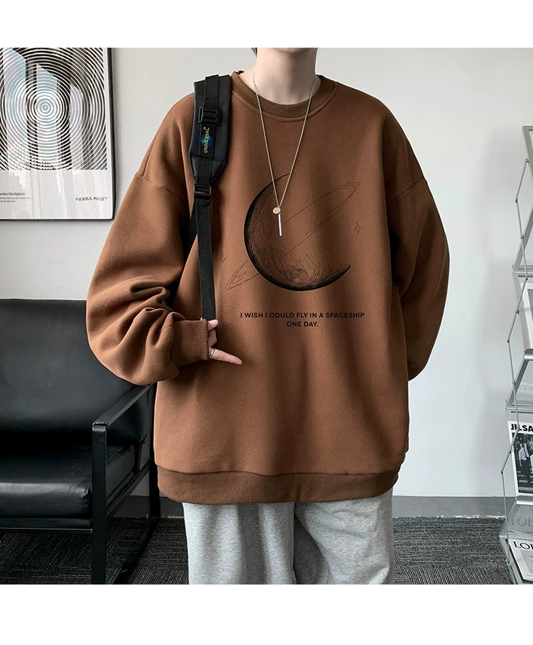 Autumn and Winter Inner Oversize Outwear round Neck Sweatshirt