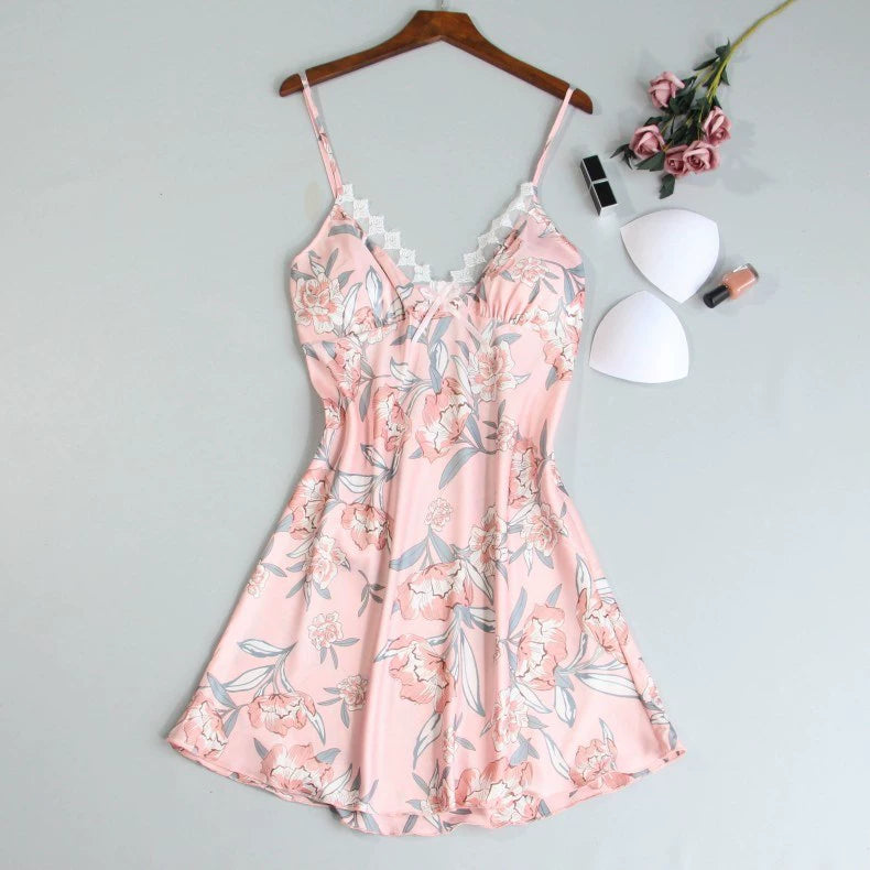 Two-piece Autumn New Sexy Lace Suspender Nightgown Women