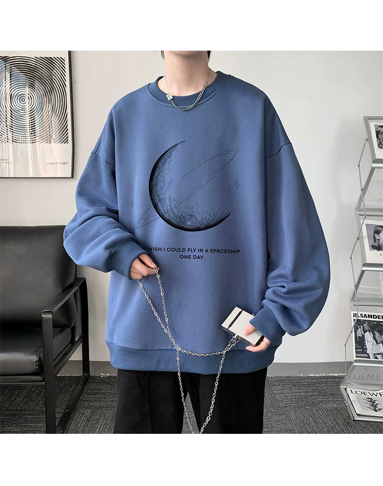 Autumn and Winter Inner Oversize Outwear round Neck Sweatshirt