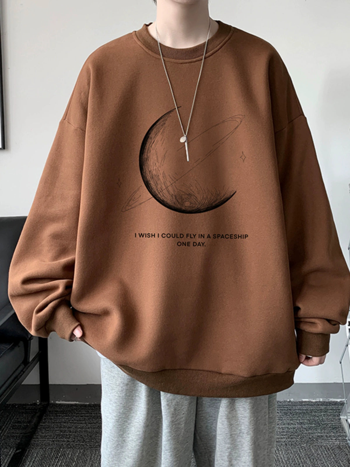 Autumn and Winter Inner Oversize Outwear round Neck Sweatshirt