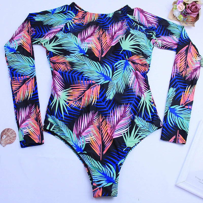 European and American Women Print One-Piece Swimsuit Backless Sexy bikini Printed Sexy Bikini Swimsuit