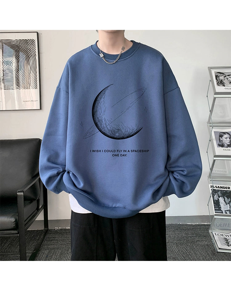 Autumn and Winter Inner Oversize Outwear round Neck Sweatshirt