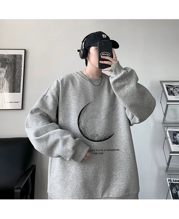 Autumn and Winter Inner Oversize Outwear round Neck Sweatshirt