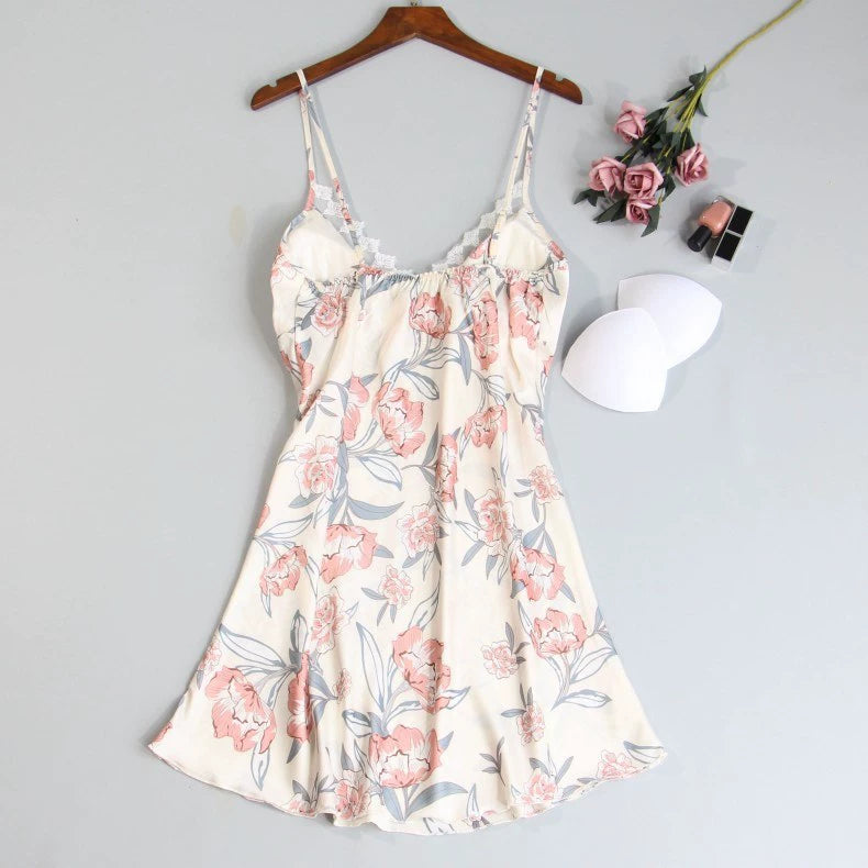 Two-piece Autumn New Sexy Lace Suspender Nightgown Women